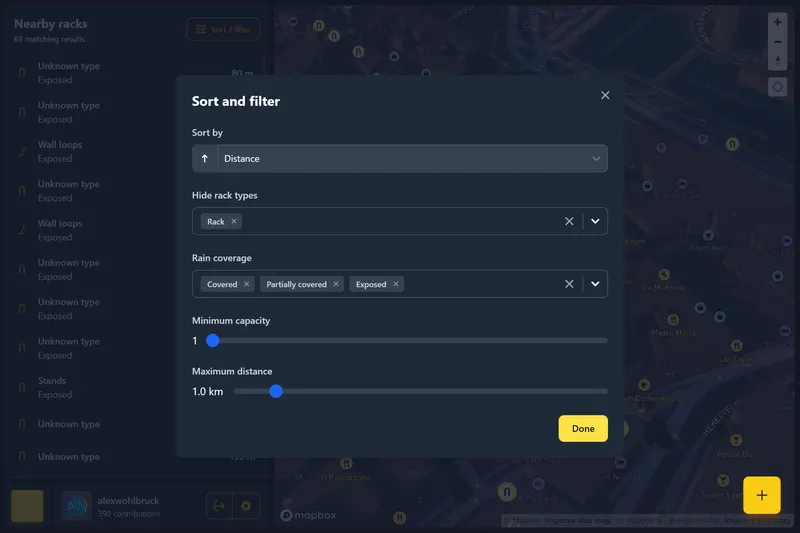 Rack Finder: Filter