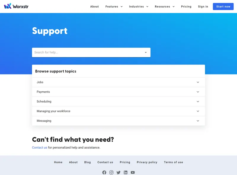 Worxstr: Support